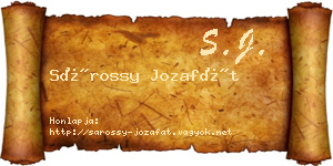 Sárossy Jozafát névjegykártya